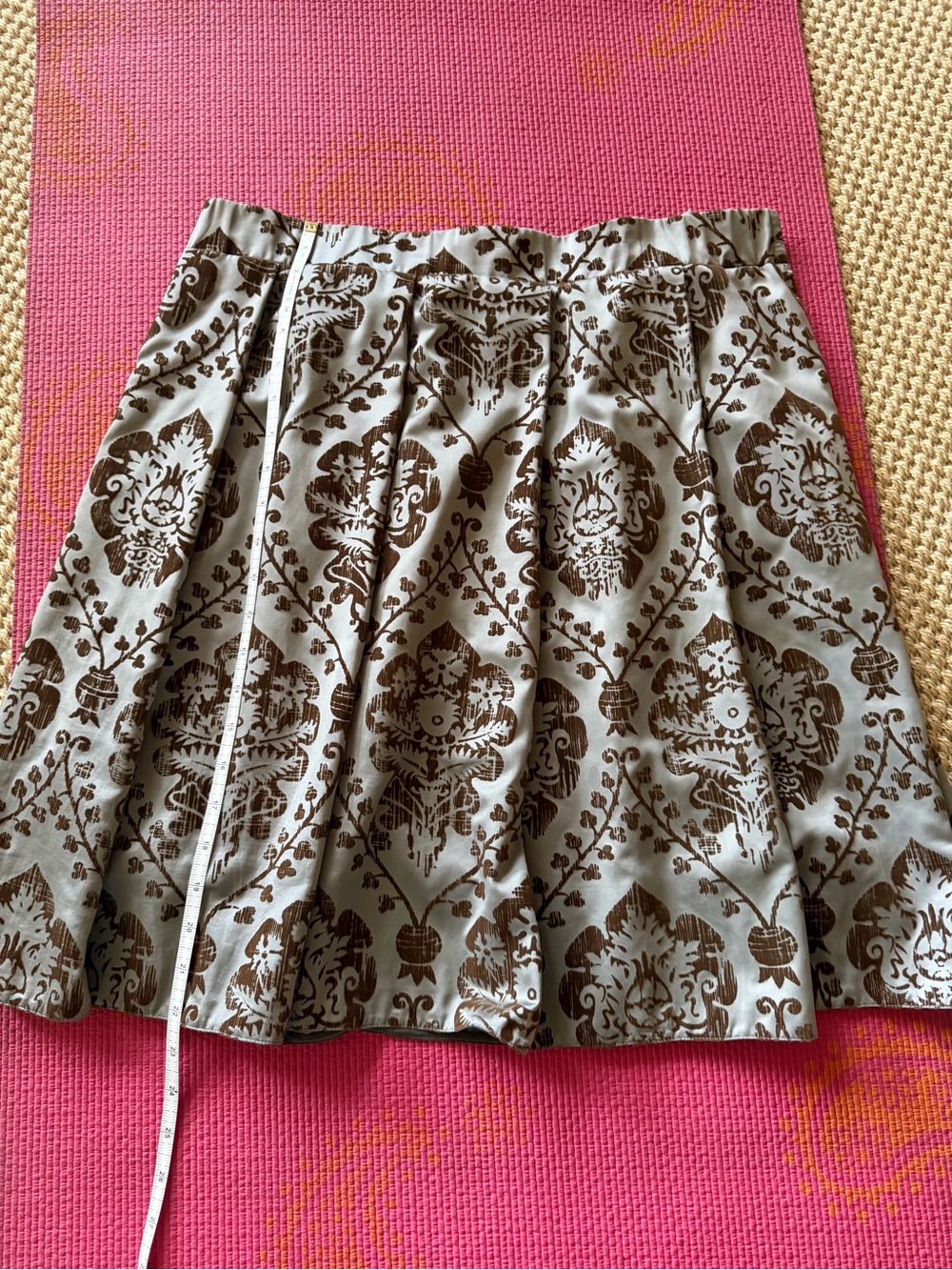 emporium Armani Brown Damask A-Line Skirt